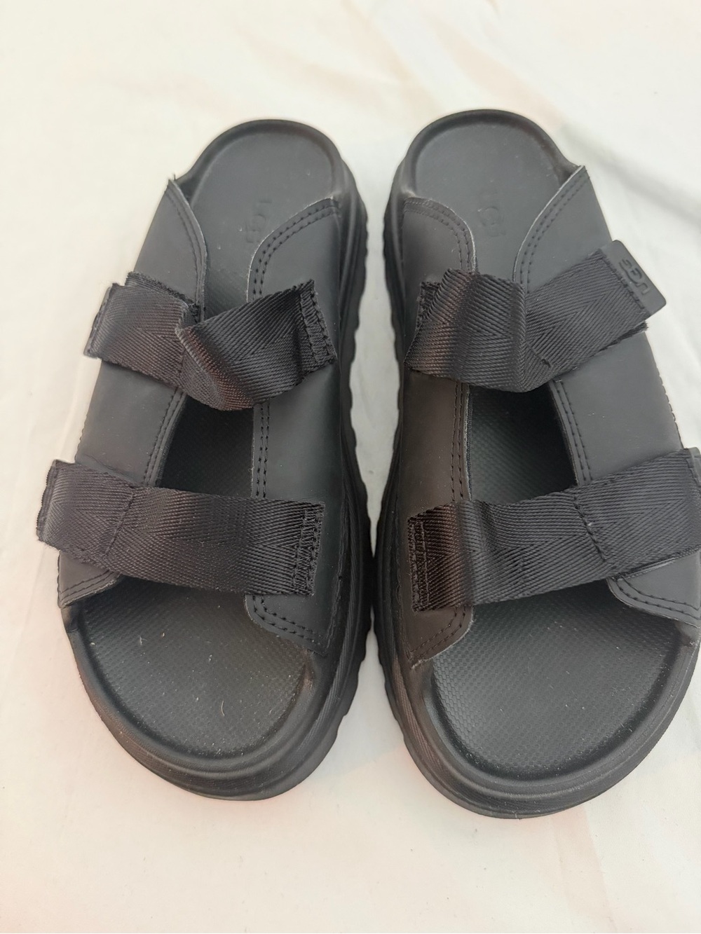 UGG Women's Black Slide Sandals with Dual Straps